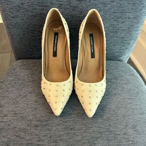 BCBG Max Azria Cream Studded Heels